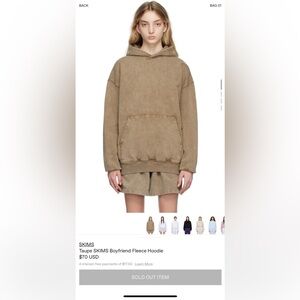 Skims taupe boyfriend fleece a set of hoodie +short Size: S